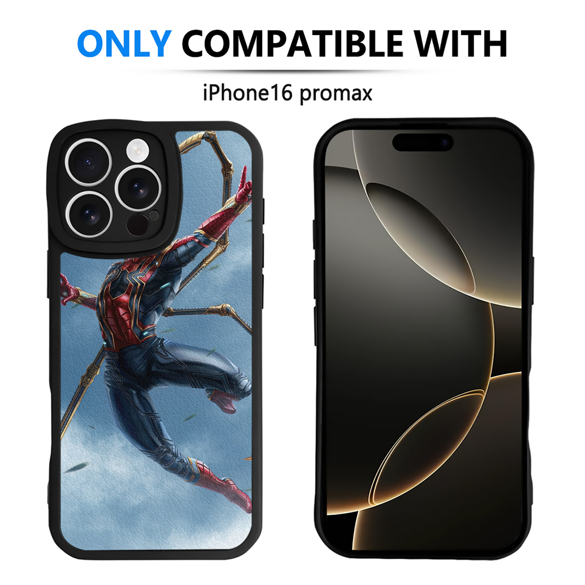 （画像用） Spider Man スパイダーマン 【iPhone 16シリーズ対応】シリコンスマホケース（レザー調） 材質：シリコン